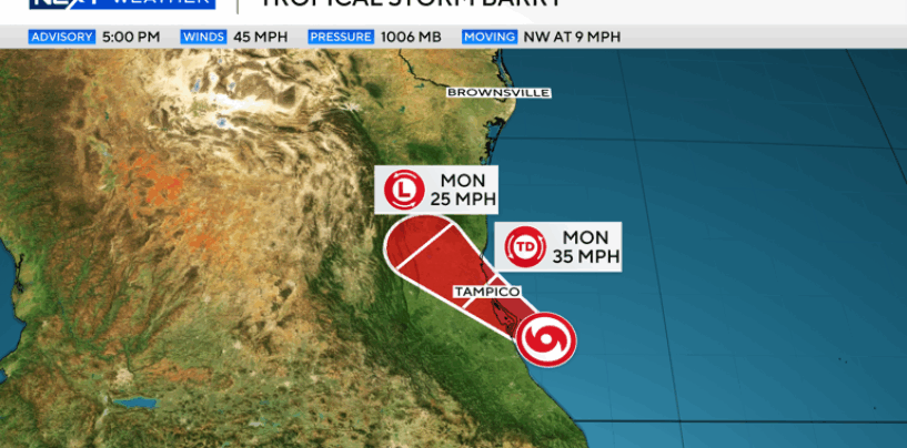 Tropical Storm Barry Continues Toward Mexico’s Northeast Coast
