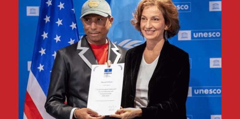 Pharrell Williams Joins UNESCO as Goodwill Ambassador, Pledges to Support Education and Culture