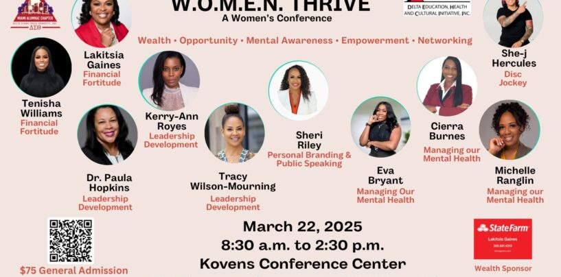 Delta Education Health and Cultural Initiative, Inc. (DEHCI) in Collaboration with Miami Alumnae Chapter  of DELTA SIGMA THETA Sorority, Inc. Presents W.O.M.E.N. THRIVE Conference & Workshop